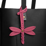 Wild Rose | Dragonfly shaped leather charm tassel