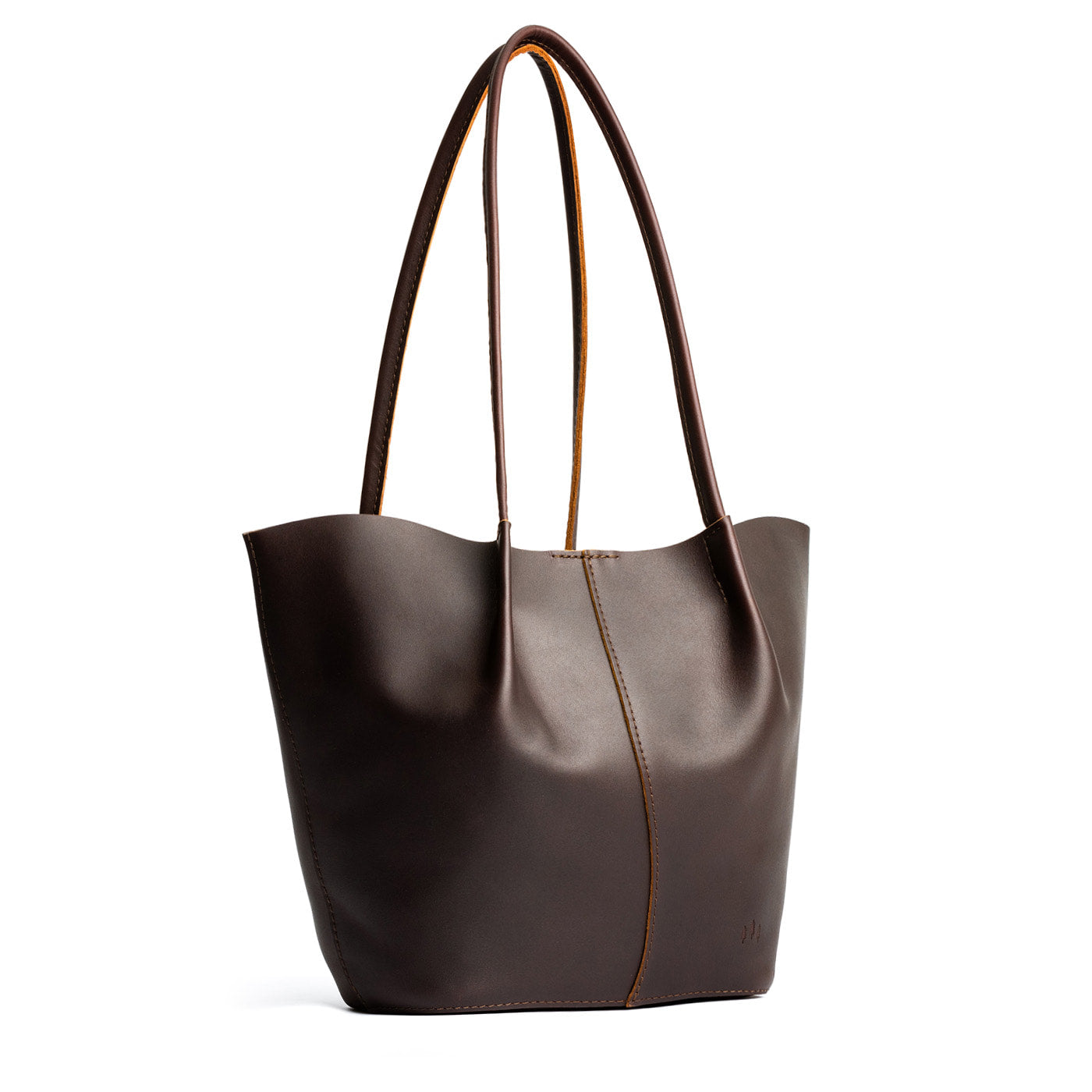 Grizzly*Large | Bucket shaped tote bag with matching leather handles