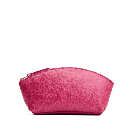 Wild Rose*Eclipse | Spacious leather makeup bag with curved seams and top zipper