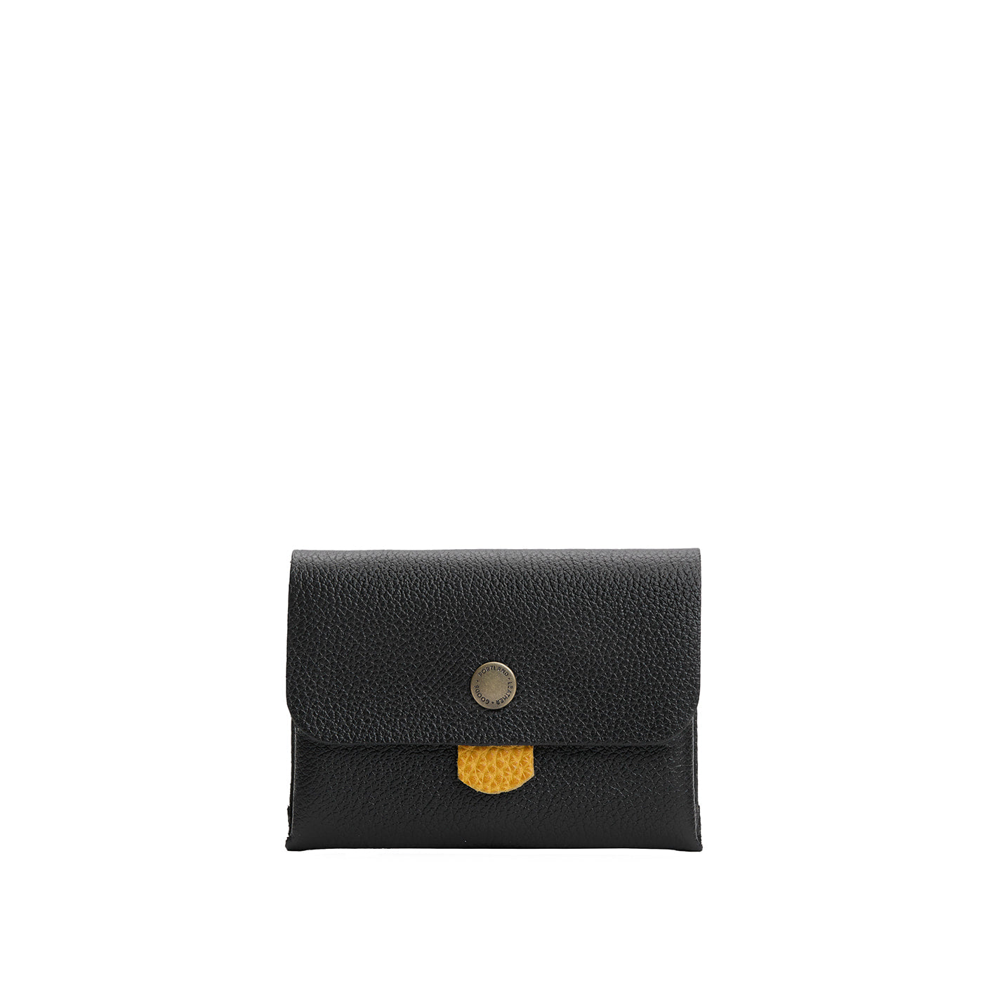 Pebbled--black | Envelope snap wallet with contrast pull tab