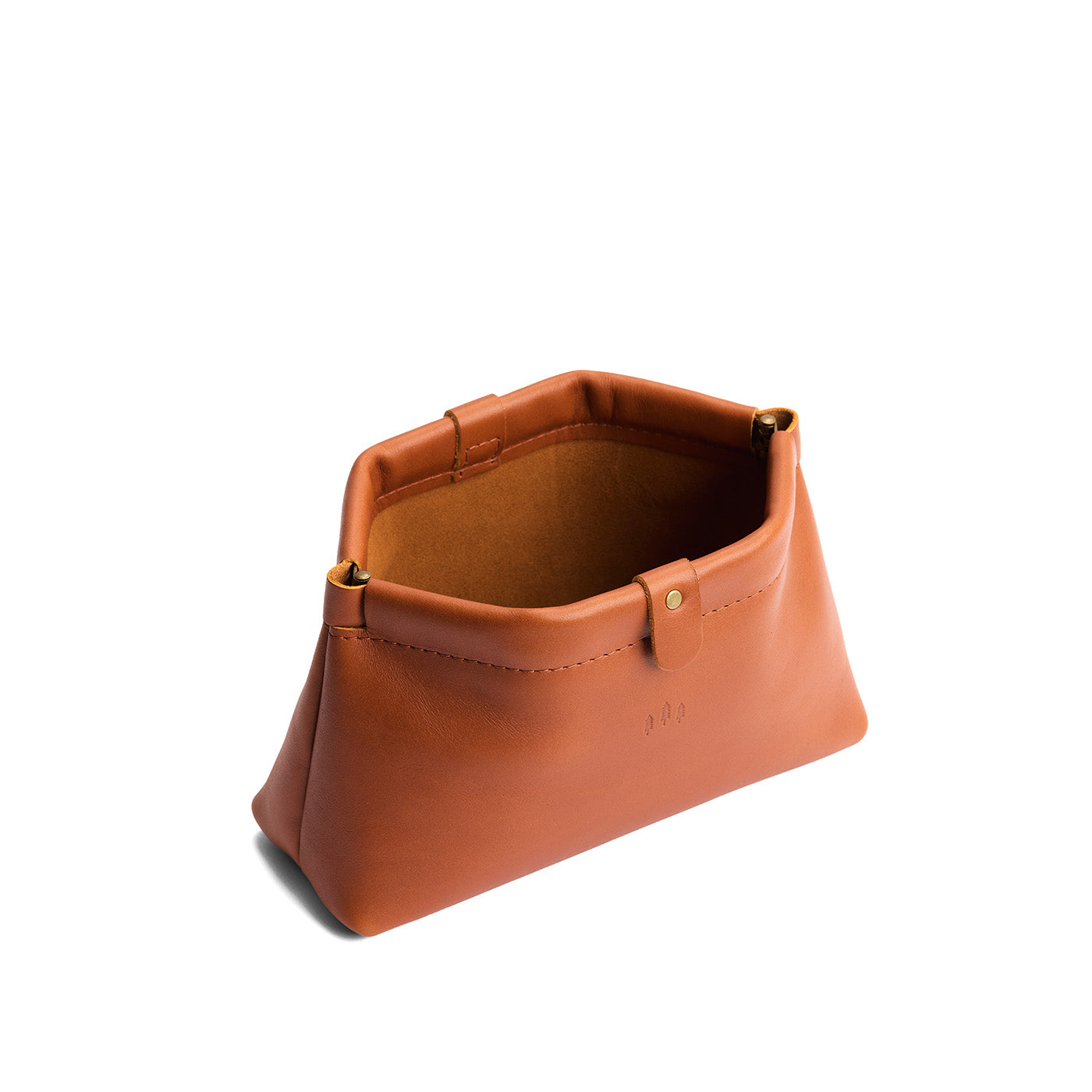 Honey  | Leather pouch with frame top closure and leather pull tab