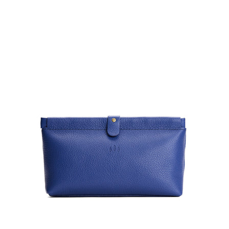 Molino Blue | Leather pouch with frame top closure and leather pull tab