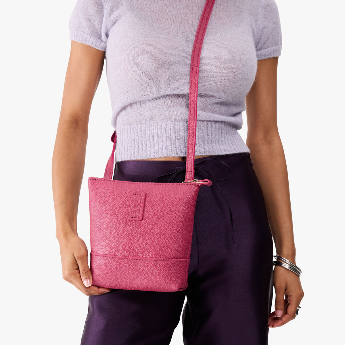 Wild Rose | Small rectangular crossbody purse with top zipper and interior pocket