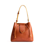Sienna Large | Symmetrical leather bag with leather drawstring closure and adjustable shoulder strap