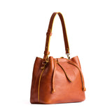Sienna Large | Symmetrical leather bag with leather drawstring closure and adjustable shoulder strap