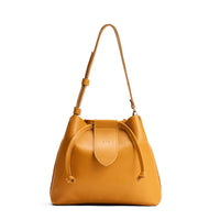 Sunshine*Large | Symmetrical leather bag with leather drawstring closure and adjustable shoulder strap