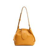 Sunshine Small | Symmetrical leather bag with leather drawstring closure and adjustable shoulder strap