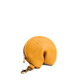 Sunshine | Leather fortune cookie shaped keychain pouch
