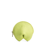 Shadow Lime | Leather fortune cookie shaped pouch