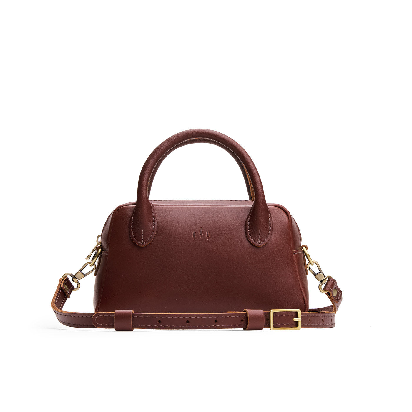 Cognac*Small | Bowler styled bag with a crossbody strap