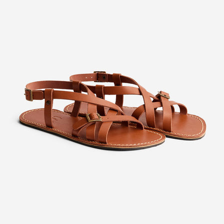 Miele | Strappy leather sandals with two buckle accents
