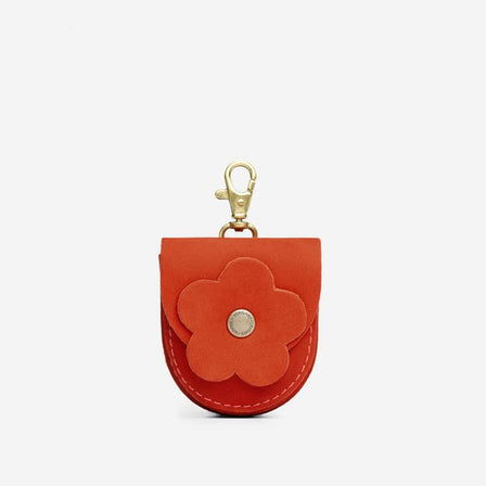 Paprika | U shaped pouch with layered leather flower cutout
