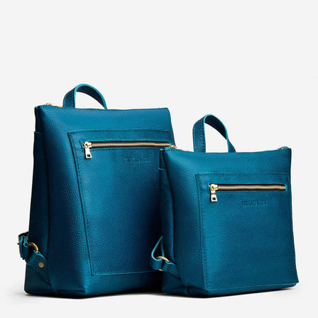 Planetary*Small | Small square slim leather tote backpack