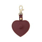 Cognac | Heart-shaped airtag holder keychain with a swivel lobster clasp