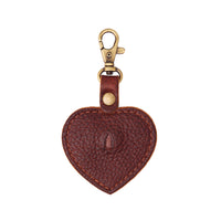 Nutmeg | Heart-shaped airtag holder keychain with a swivel lobster clasp