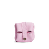 Pinkaboo | Foldable square leather pouch with snap closure closed