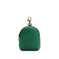 Bacalar | Leather keychain pouch with zipper top, swivel lobster clasp, and debossed emblem of three PLG trees