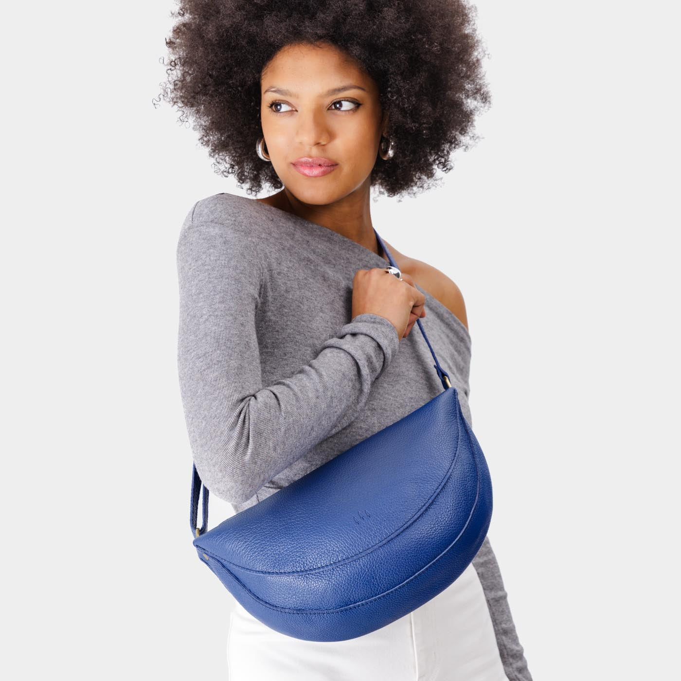 Molino Blue*Large | Half circle shaped sling bag