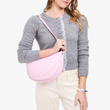 Pinkaboo Large | Model wearing half circle shaped sling bag