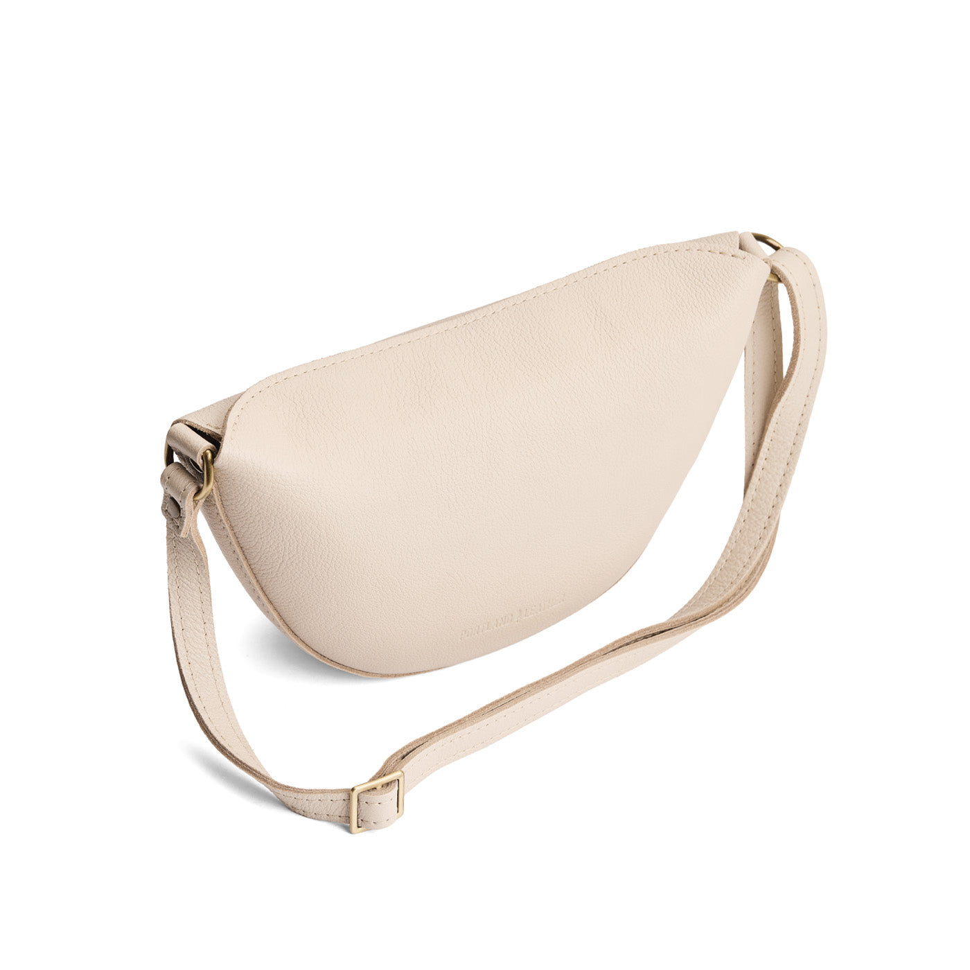 Pebbled Bone*Medium | Half circle shaped sling bag