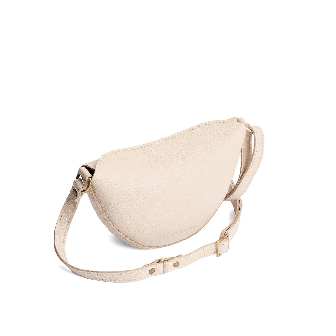 Pebbled Bone*Small | Half circle shaped sling bag