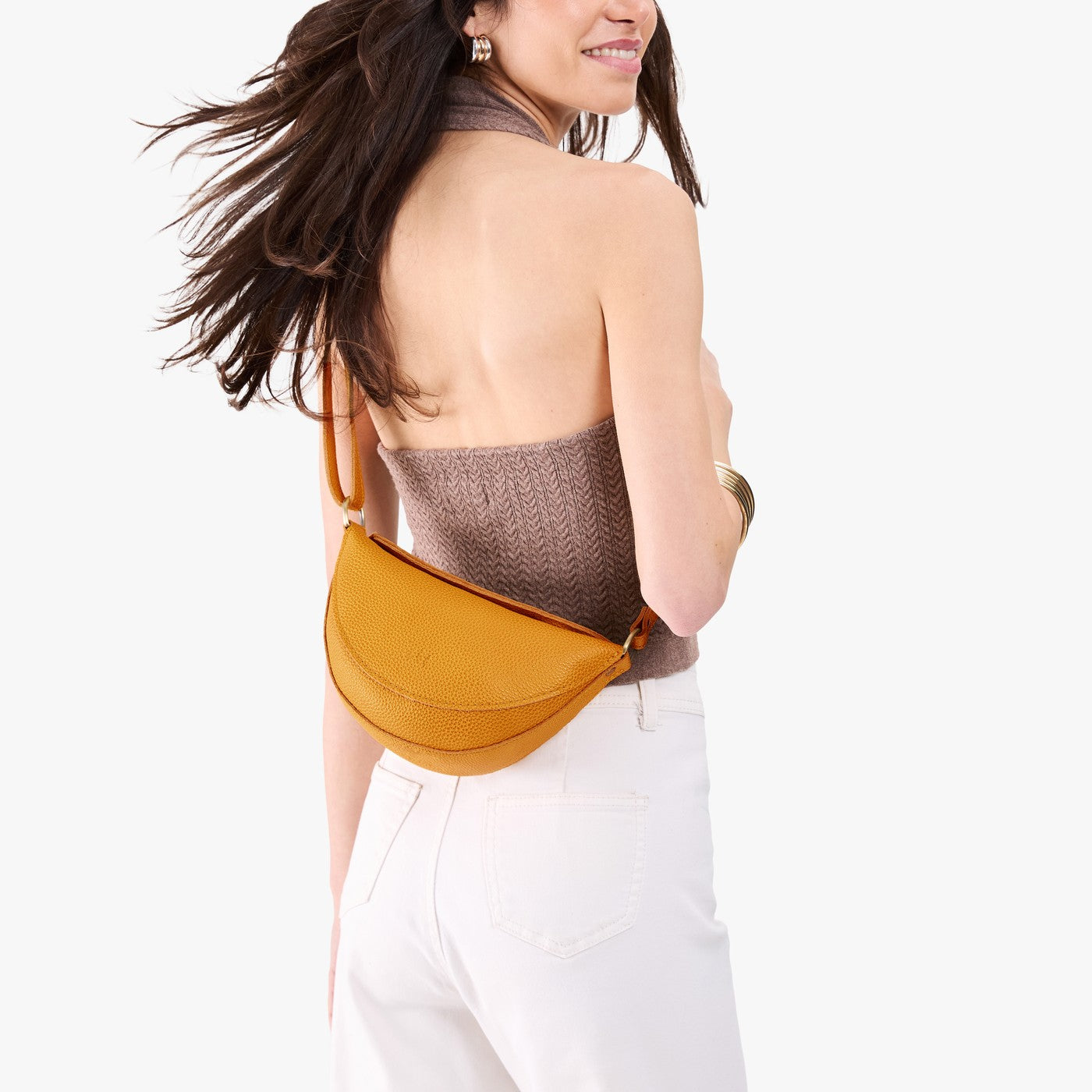 Sunshine*Small | Model wear half circle shaped sling bag