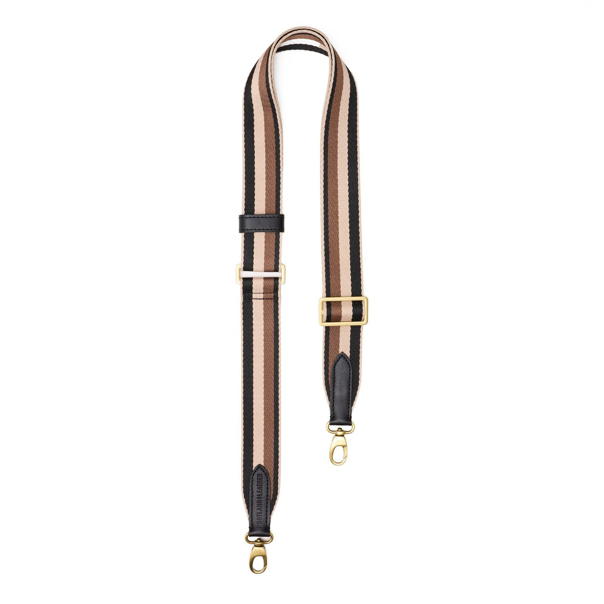 Sinatra | Strap with stripe pattern and brass-toned hardware