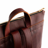 All Color: Cognac | Rectangular slim leather backpack
