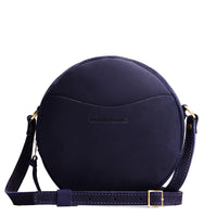 Velvet Blue*Large | Circle shaped crossbody bag with top zipper
