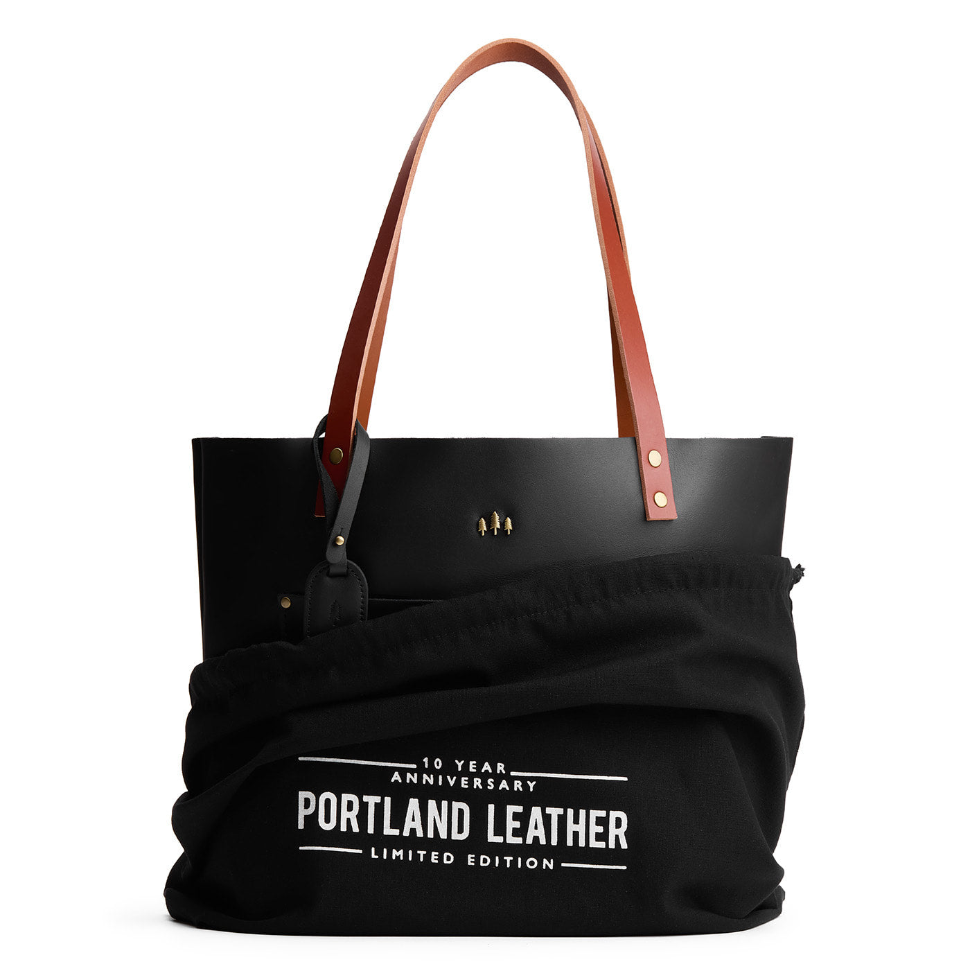 Black*Classic | Leather Tote Bag with bridle leather handles in dust bag