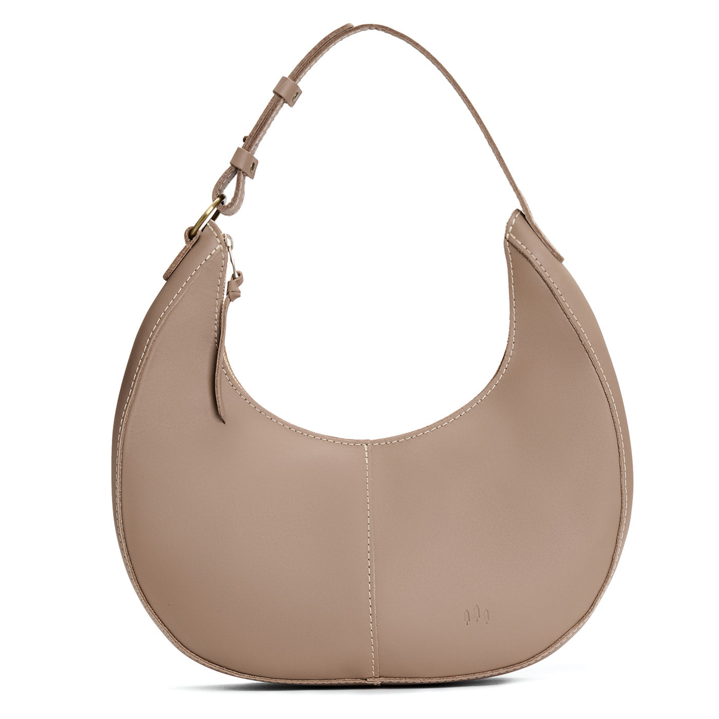 Stone*Large  | Large crescent shaped shoulder bag with zipper closure and adjustable strap