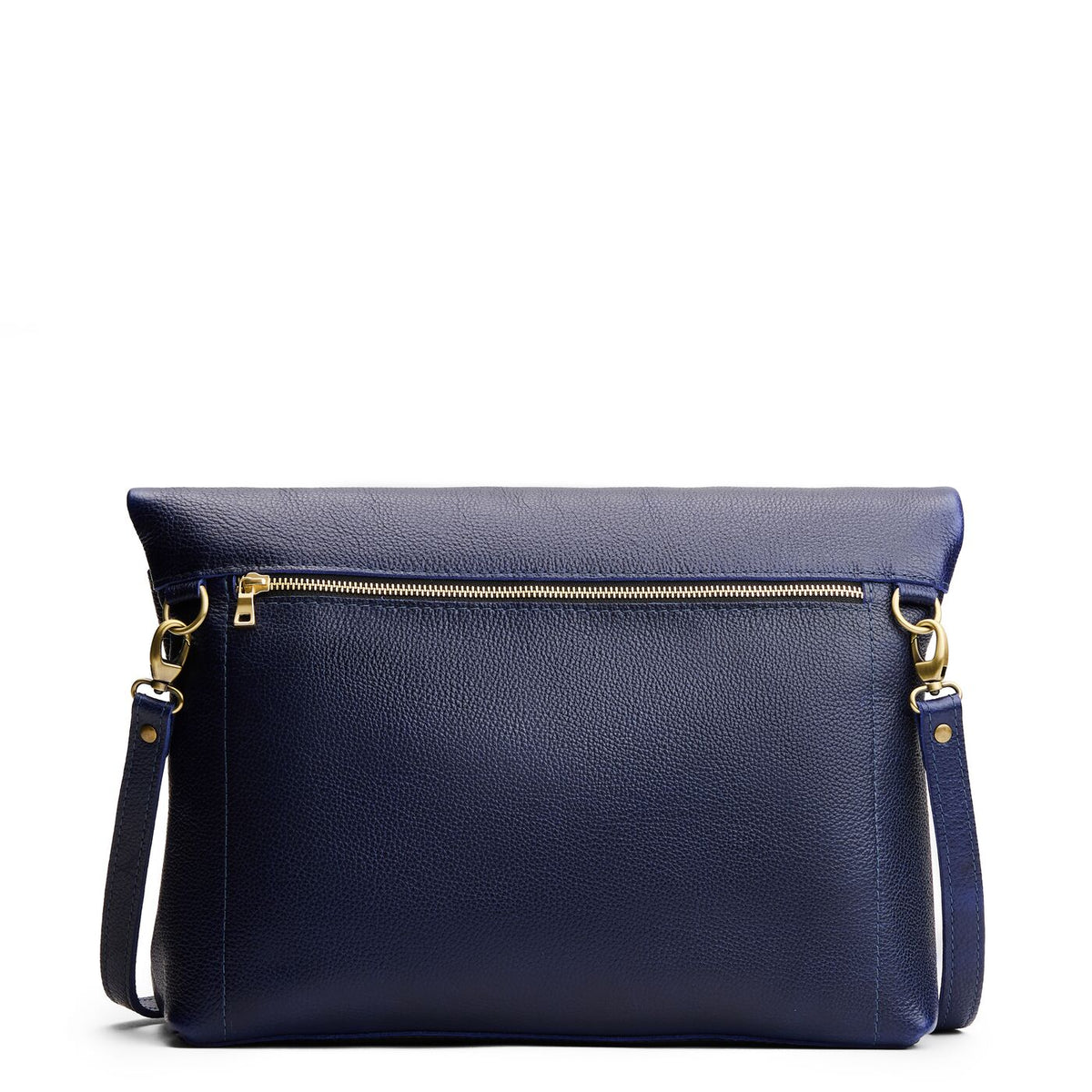 Cobalt*Large | Convertible tote clutch crossbody with a back zipper pocket folded into a clutch