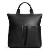 Pebbled--black Large | Convertible tote clutch crossbody with two large front pocket and top carry handles
