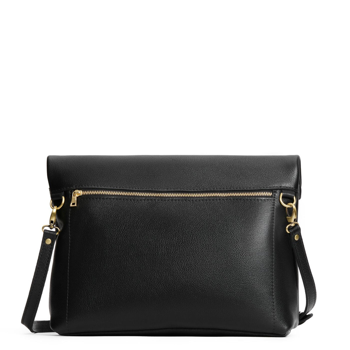 Pebbled--black*Large | Convertible tote clutch crossbody with a back zipper pocket folded into a clutch