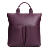 Plum Large | Convertible tote clutch crossbody with two large front pocket and top carry handles