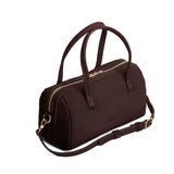 Velvet Brown Large | Mini duffle shaped handbag with crossbody strap