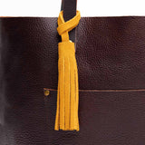 Dijon Large | Fringed leather tassel with leather loop