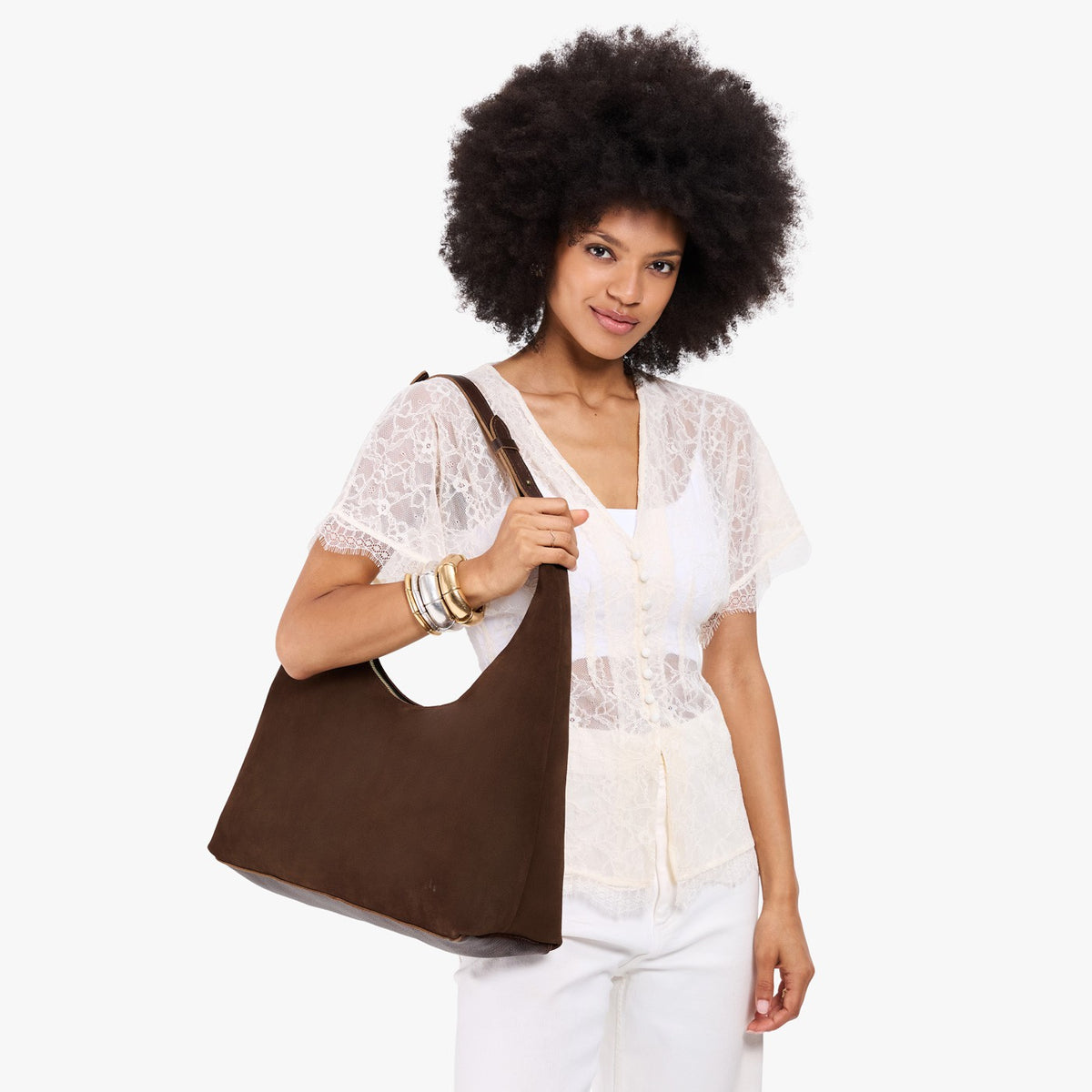 Stagecoach*Large*Classic | U-shaped shoulder bag with adjustable strap and fringe detail