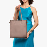 Sparrow North/South | Structured large tote bag with overlapping panels and crossbody strap