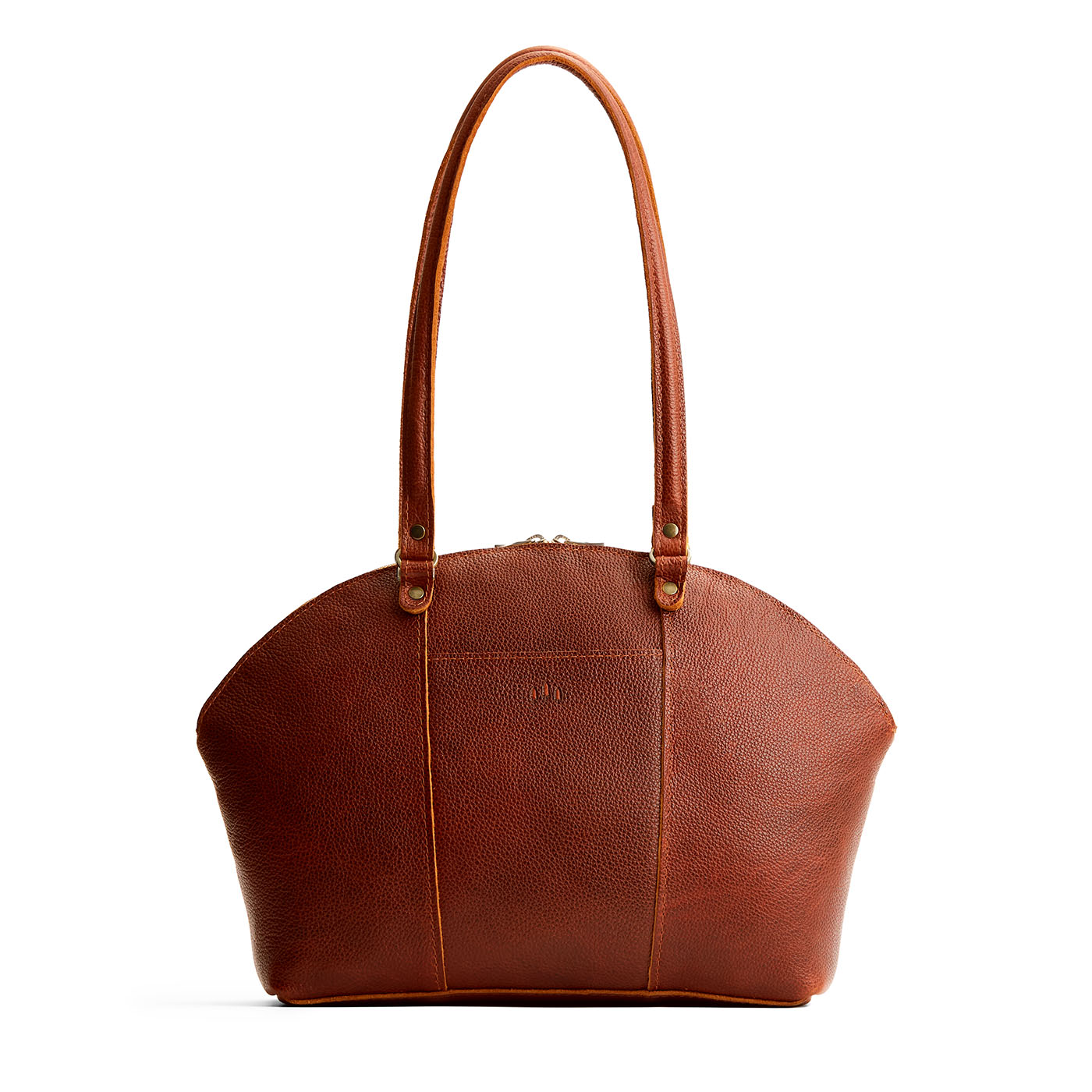Nutmeg*Large | A half circle crossbody bag with handles and removable crossbody strap 