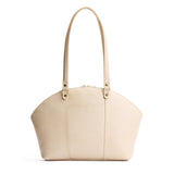 Pebbled Bone Large | A half circle crossbody bag with handles and removable crossbody strap 