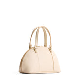 Pebbled Bone Small | A half circle crossbody bag with handles and removable crossbody strap 