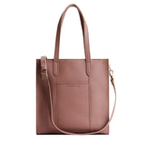 Sunkissed North/South | Structured large tote bag with overlapping panels and crossbody strap