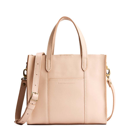 Moonflower*Zipper | Structured mid-size tote bag with overlapping panels and crossbody strap
