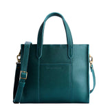 Sea Glass Classic | Structured mid-size tote bag with overlapping panels and crossbody strap