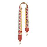 Comet Candy | Patterned fabric and leather strap on a white background 