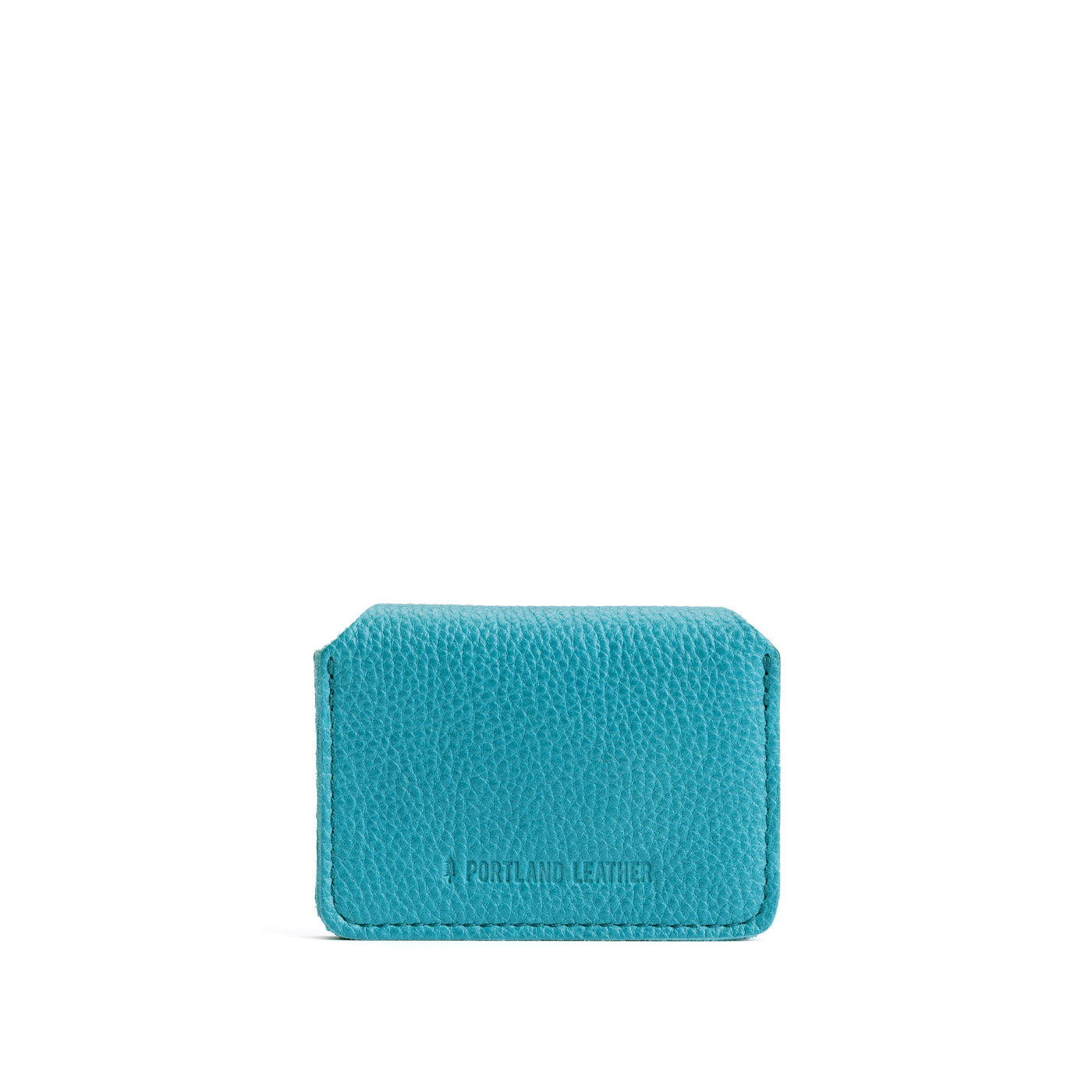 Baja | Backside of small leather wallet with debossed PLG logo