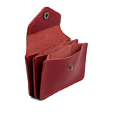 Chili Red Plus | Small leather wallet with snap closure