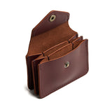 Cognac Plus | Small leather wallet with snap closure