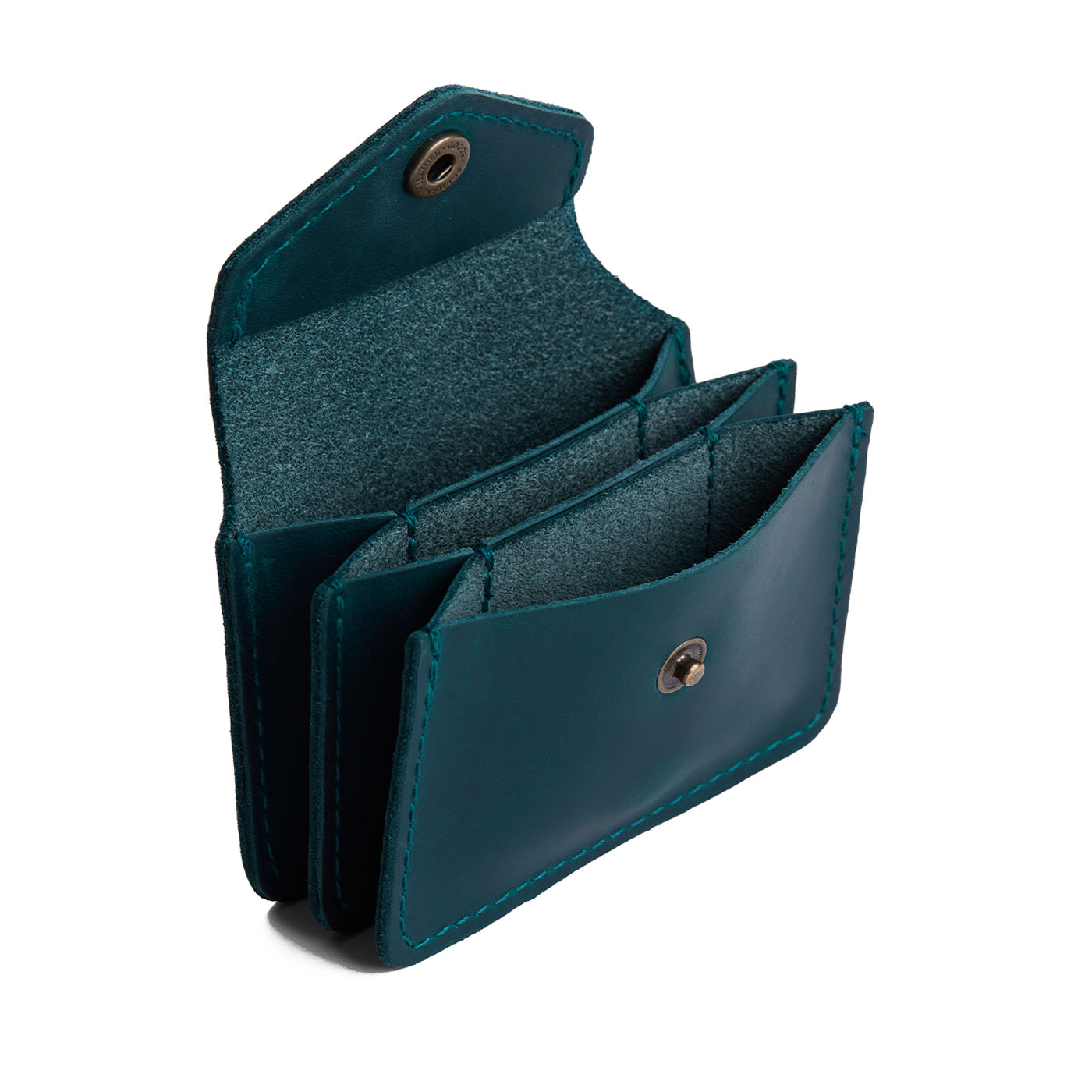 Westward Blue*Plus | Small leather wallet with snap closure